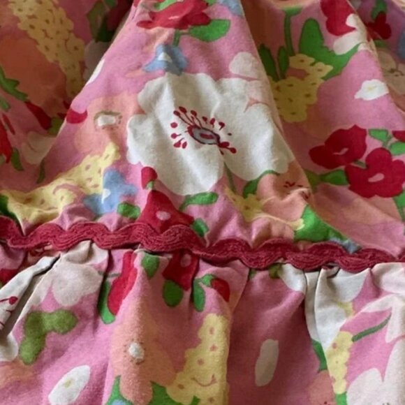 Floral Pink Dress with Ruffle Sleeves - Picture 5 of 6